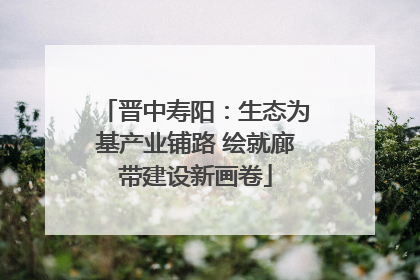 晋中寿阳：生态为基产业铺路 绘就廊带建设新画卷