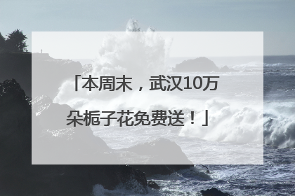 本周末，武汉10万朵栀子花免费送！
