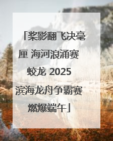 桨影翻飞决毫厘 海河浪涌赛蛟龙 2025滨海龙舟争霸赛燃爆端午