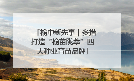 榆中新先事｜多措打造“榆苗陇萃”四大种业育苗品牌