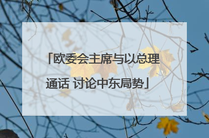 欧委会主席与以总理通话 讨论中东局势