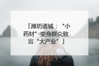 潍坊诸城：“小药材”变身群众致富“大产业”
