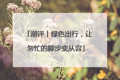 潮评丨绿色出行，让匆忙的脚步变从容