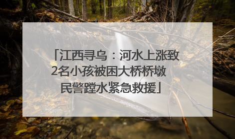 江西寻乌：河水上涨致2名小孩被困大桥桥墩 民警蹚水紧急救援