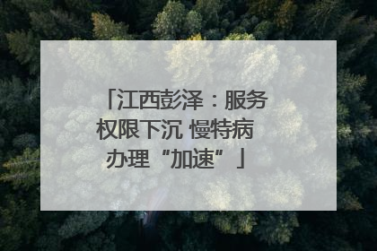江西彭泽：服务权限下沉 慢特病办理“加速”