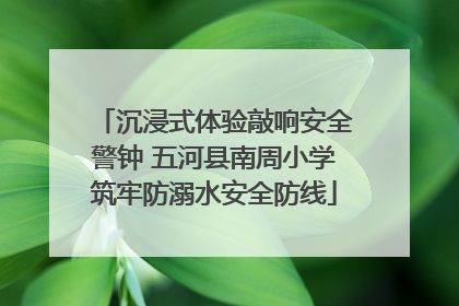 沉浸式体验敲响安全警钟 五河县南周小学筑牢防溺水安全防线