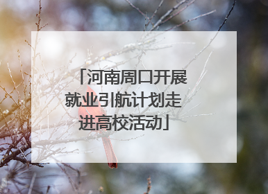 河南周口开展就业引航计划走进高校活动