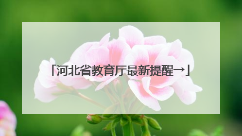 河北省教育厅最新提醒→