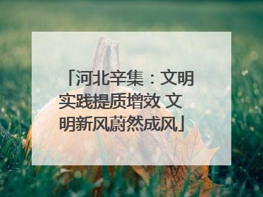河北辛集：文明实践提质增效 文明新风蔚然成风