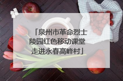 泉州市革命烈士陵园红色移动课堂走进永春高峰村