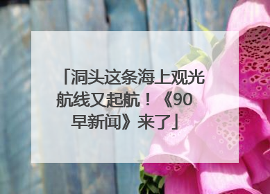 洞头这条海上观光航线又起航！《90早新闻》来了