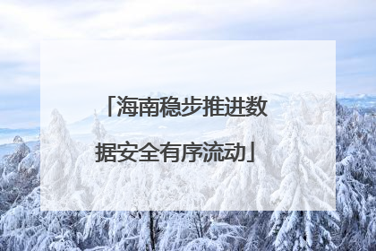海南稳步推进数据安全有序流动