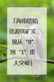 海南锆铪资源找矿实现从“0”到“1”重大突破