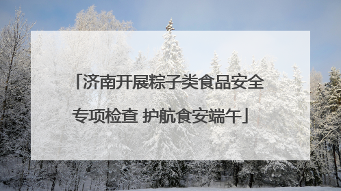 济南开展粽子类食品安全专项检查 护航食安端午