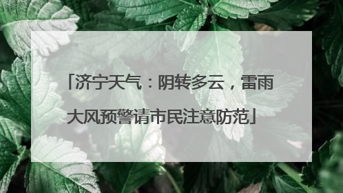 济宁天气：阴转多云，雷雨大风预警请市民注意防范