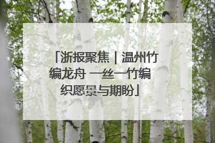 浙报聚焦｜温州竹编龙舟 一丝一竹编织愿景与期盼