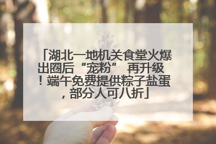 湖北一地机关食堂火爆出圈后“宠粉” 再升级！端午免费提供粽子盐蛋，部分人可八折