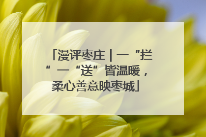 漫评枣庄｜一“拦”一“送”皆温暖，柔心善意映枣城