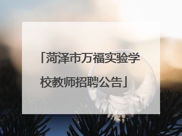 菏泽市万福实验学校教师招聘公告