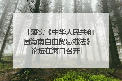 落实《中华人民共和国海南自由贸易港法》论坛在海口召开