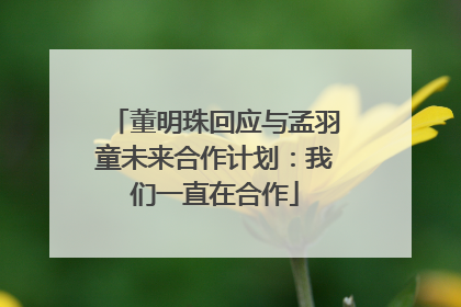 董明珠回应与孟羽童未来合作计划：我们一直在合作