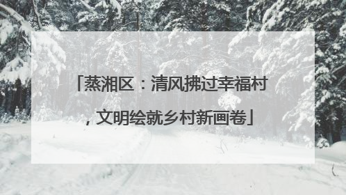 蒸湘区：清风拂过幸福村，文明绘就乡村新画卷