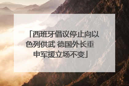 西班牙倡议停止向以色列供武 德国外长重申军援立场不变