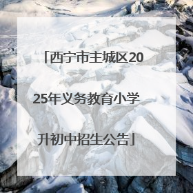 西宁市主城区2025年义务教育小学升初中招生公告