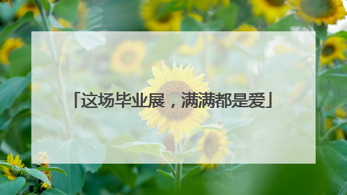 这场毕业展，满满都是爱