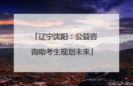 辽宁沈阳：公益咨询助考生规划未来