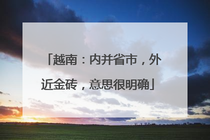 越南：内并省市，外近金砖，意思很明确
