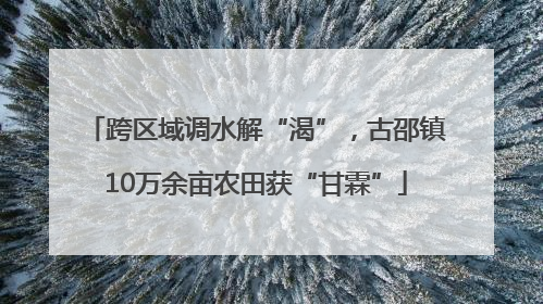 跨区域调水解“渴”，古邵镇10万余亩农田获“甘霖”