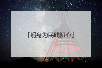 躬身为民践初心
