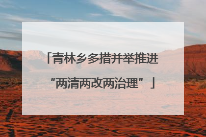 青林乡多措并举推进“两清两改两治理”