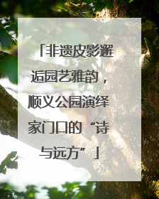 非遗皮影邂逅园艺雅韵，顺义公园演绎家门口的“诗与远方”