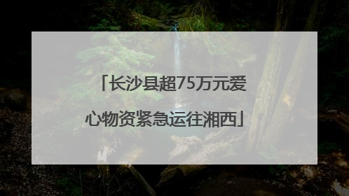 长沙县超75万元爱心物资紧急运往湘西
