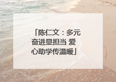 陈仁文：多元奋进显担当 爱心助学传温暖