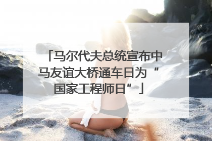 马尔代夫总统宣布中马友谊大桥通车日为“国家工程师日”