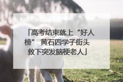 高考结束就上“好人榜” 黄石四学子街头救下突发脑梗老人