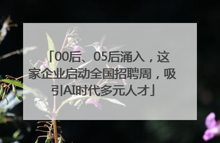 00后、05后涌入，这家企业启动全国招聘周，吸引AI时代多元人才