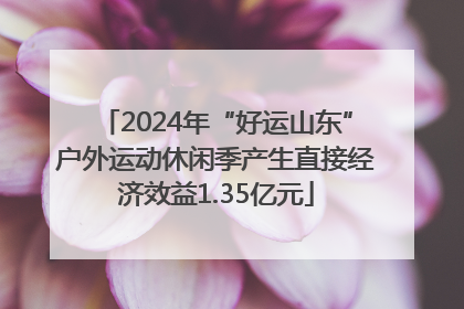 2024年“好运山东”户外运动休闲季产生直接经济效益1.35亿元