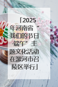 2025年河南省“我们的节日·端午”主题文化活动在漯河市召陵区举行