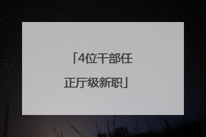 4位干部任正厅级新职
