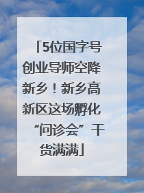 5位国字号创业导师空降新乡！新乡高新区这场孵化“问诊会”干货满满