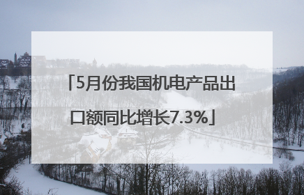 5月份我国机电产品出口额同比增长7.3%