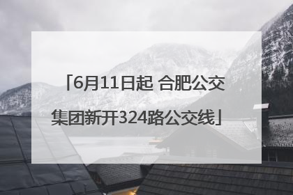 6月11日起 合肥公交集团新开324路公交线