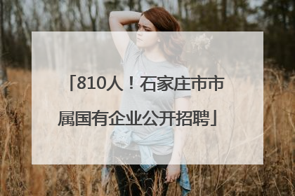 810人！石家庄市市属国有企业公开招聘