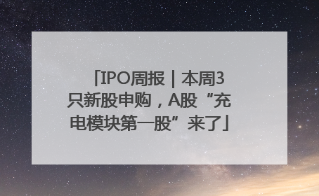 IPO周报｜本周3只新股申购，A股“充电模块第一股”来了